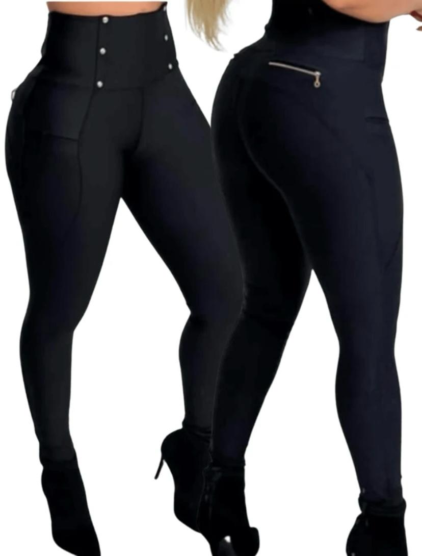 Calça Montaria Feminina com Zipper e Strass Poliamida Premium